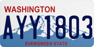 WA license plate AYY1803