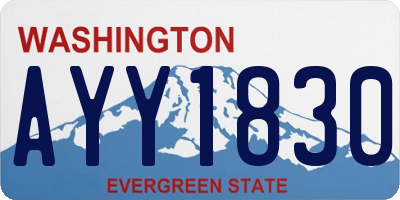 WA license plate AYY1830