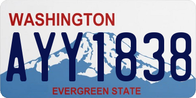 WA license plate AYY1838