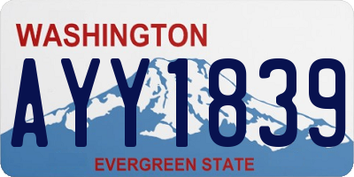 WA license plate AYY1839