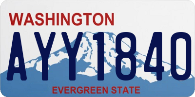 WA license plate AYY1840