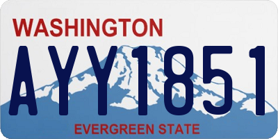 WA license plate AYY1851