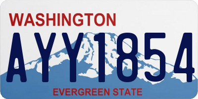 WA license plate AYY1854