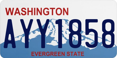 WA license plate AYY1858