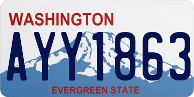 WA license plate AYY1863