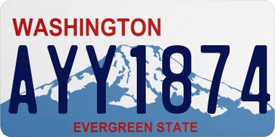 WA license plate AYY1874