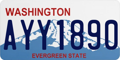 WA license plate AYY1890