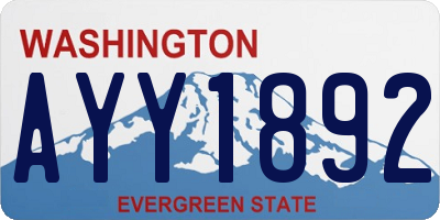 WA license plate AYY1892