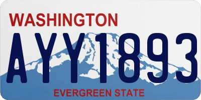 WA license plate AYY1893