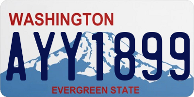 WA license plate AYY1899