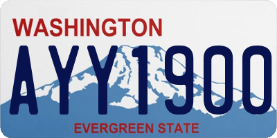 WA license plate AYY1900