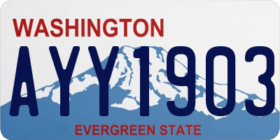 WA license plate AYY1903