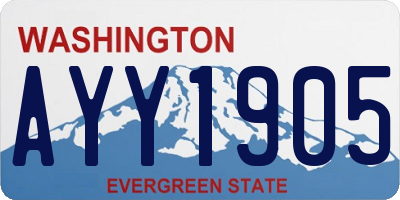 WA license plate AYY1905