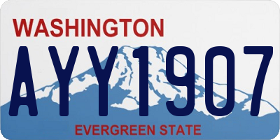 WA license plate AYY1907