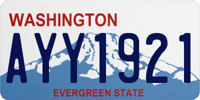 WA license plate AYY1921