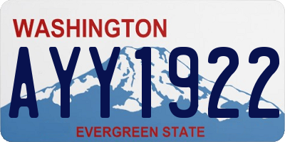 WA license plate AYY1922