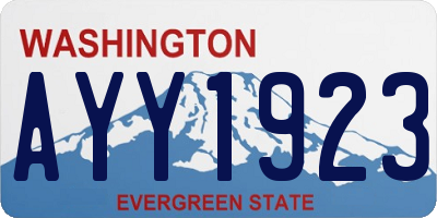 WA license plate AYY1923