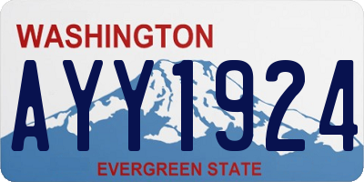 WA license plate AYY1924