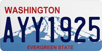 WA license plate AYY1925