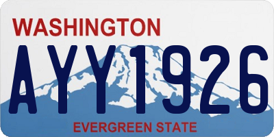 WA license plate AYY1926