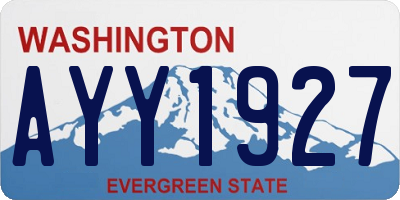 WA license plate AYY1927