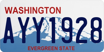 WA license plate AYY1928