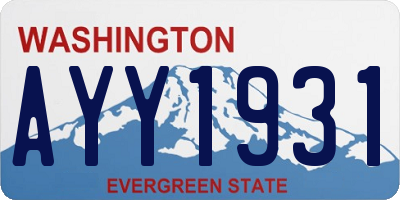 WA license plate AYY1931