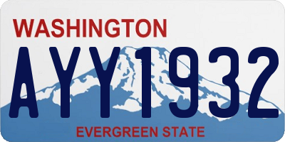 WA license plate AYY1932