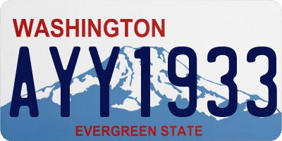 WA license plate AYY1933