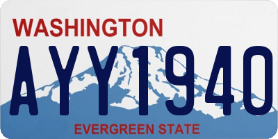 WA license plate AYY1940