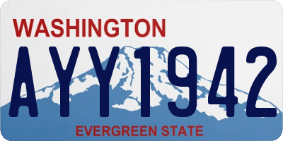 WA license plate AYY1942