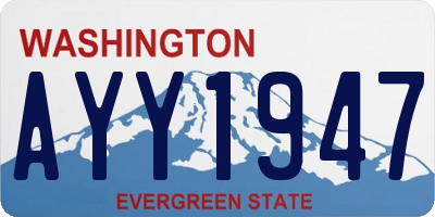 WA license plate AYY1947