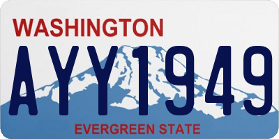 WA license plate AYY1949