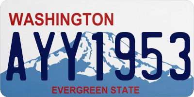 WA license plate AYY1953