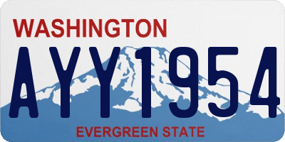 WA license plate AYY1954