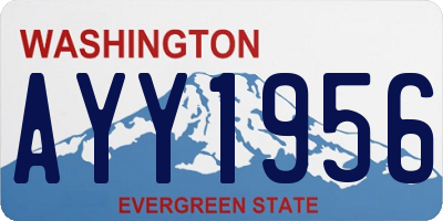 WA license plate AYY1956