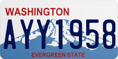 WA license plate AYY1958