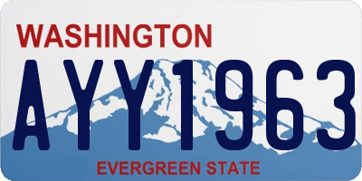 WA license plate AYY1963