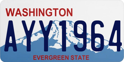 WA license plate AYY1964