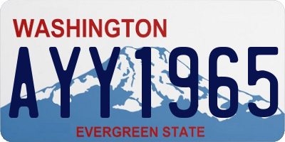 WA license plate AYY1965