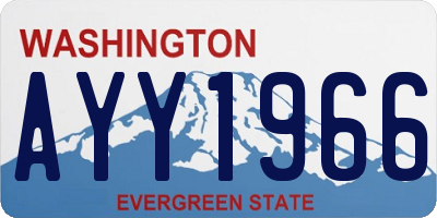 WA license plate AYY1966