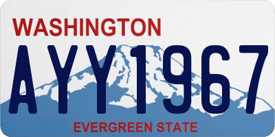 WA license plate AYY1967