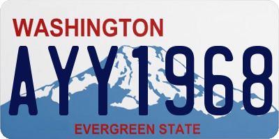 WA license plate AYY1968