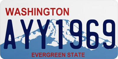 WA license plate AYY1969