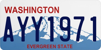 WA license plate AYY1971