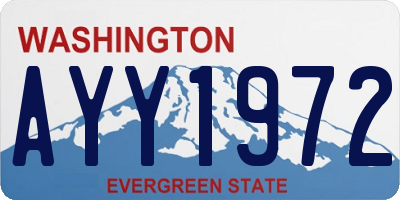 WA license plate AYY1972