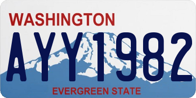 WA license plate AYY1982