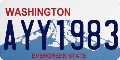 WA license plate AYY1983