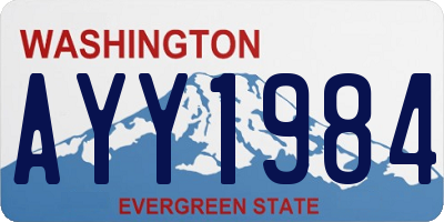 WA license plate AYY1984