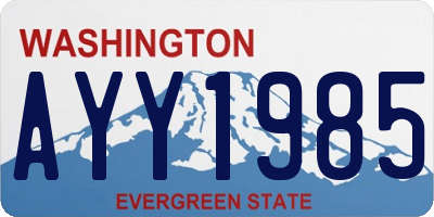 WA license plate AYY1985